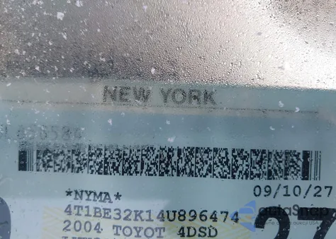 2004 Toyota Camry Le from USA, damaged, VIN 4T1BE32K14U896474